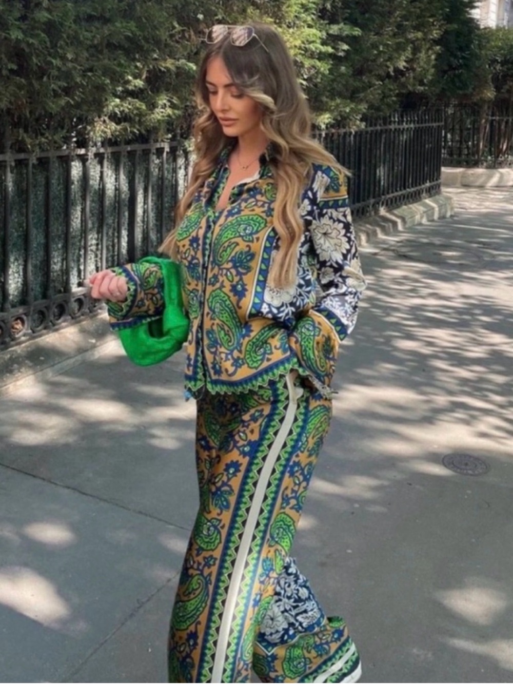Zara satin blouse paisley print